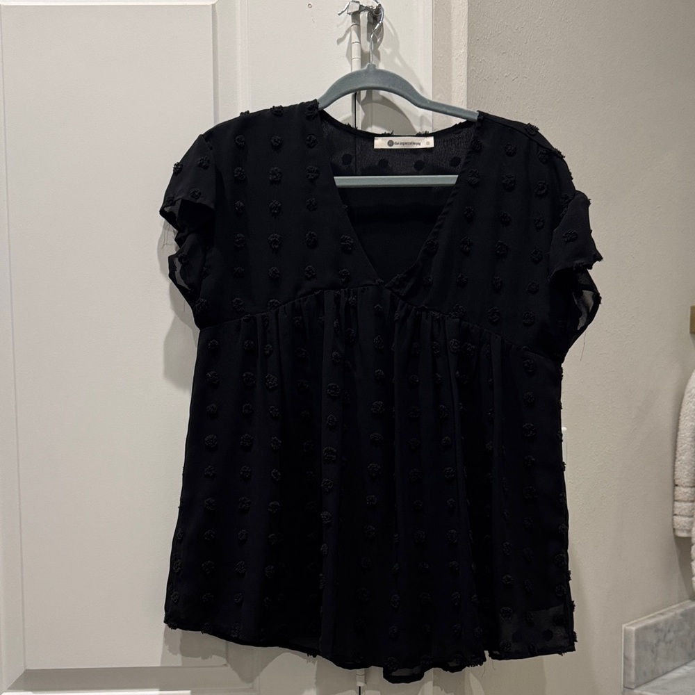 The Impeccable Pig Black Textured Blouse